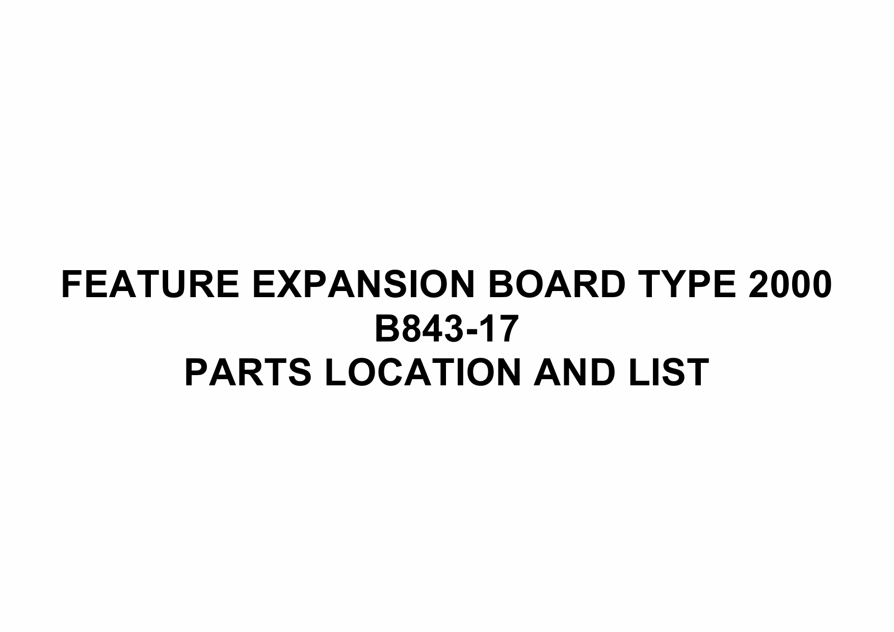 RICOH Options B843 FEATURE-EXPANSION-BOARD-TYPE-2000 Parts Catalog PDF download-1